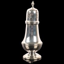 An Elizabeth II silver baluster sugar caster, Henry Clifford Davis, Birmingham 1963, 18cm, 4.2oz