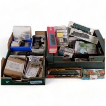 A large quantity of OO gauge locomotives, carriages, goods wagons and associated accessories (2