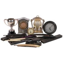 A group of interesting items, including various Vintage razors, in associated cases, including "