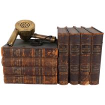 8 volumes half leather-bound "The Century Dictionary", published 1899, and an early brass