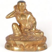 A gilt-bronze Buddha figure, H13.5cm