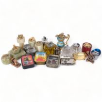 A box containing Vintage table lighters and related items