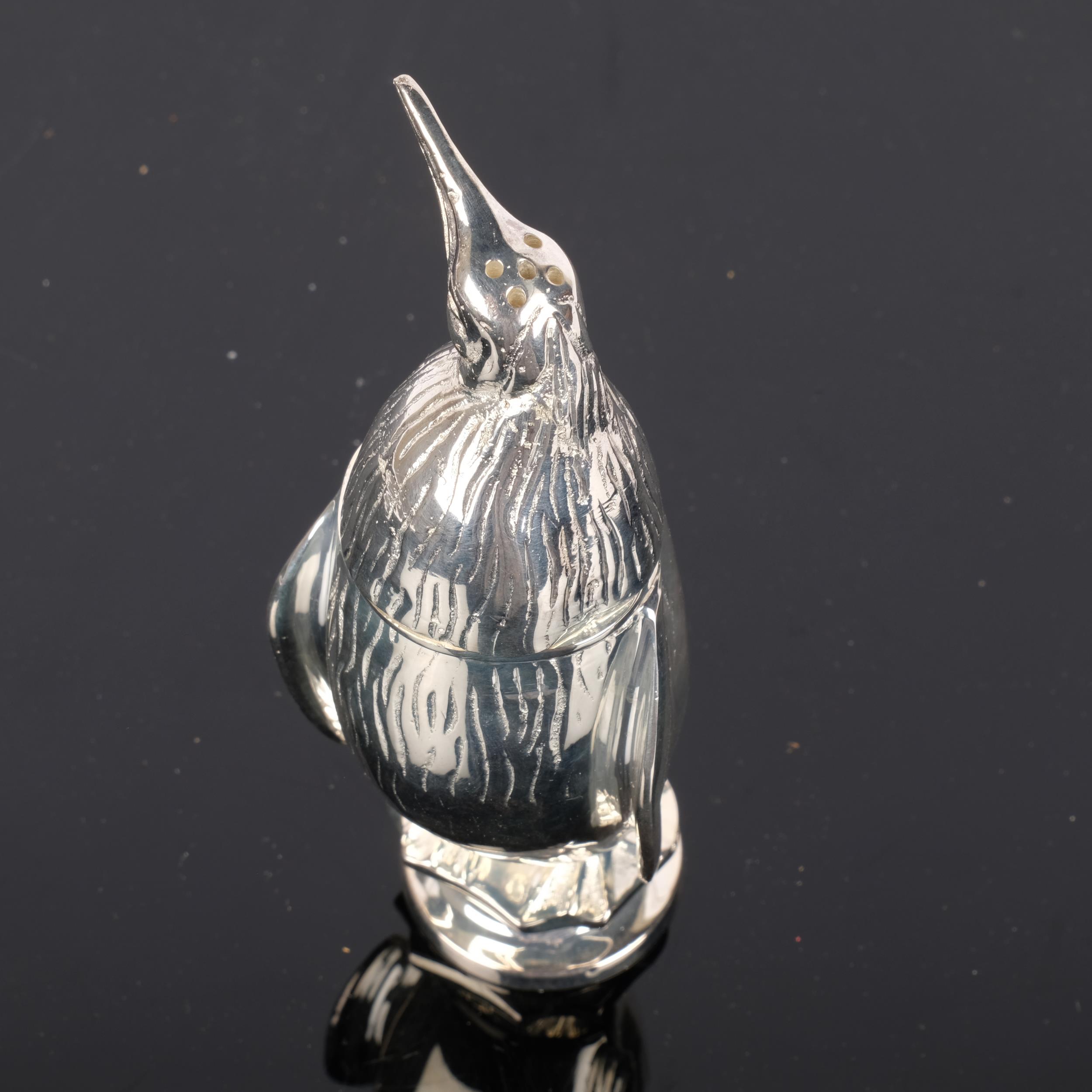 A modern silver plated penguin design pepper pot, H18.5cm - Image 2 of 2