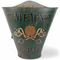 A large reproduction French grape hod, inscribed Chateauneuf-du-Pape, H57cm