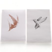 HelloVon Studio, 2 limited edition humming bird prints, largest 30cm x 42cm, from an edition of 50