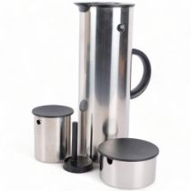 ERIC MAGNUSSEN for STELTON, DENMARK - a 3-piece stainless steel set, including a vacuum jug EM no.