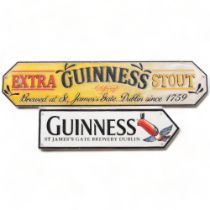 2 painted reproduction cast-iron Guinness signs, longest 57cm