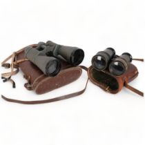 A pair of Lieberman & Gortz 7x50 binoculars, cased, and a pair of Carpenter & Westley field marine