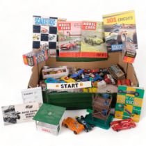 A large quantity of Scalextric and slot car Vintage toys, including many vehicles, accessories and