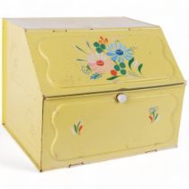 A Vintage Continental painted metal kitchen storage cabinet, with 2 sections, 35cm across