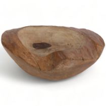 A large carved rootwood bowl, 47cm across