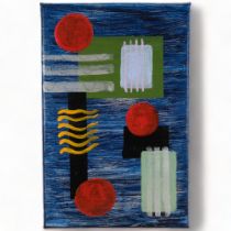 Royston Du Maurier Lebek, oil on canvas, abstract no. 27, 51cm x 33cm overall, unframed