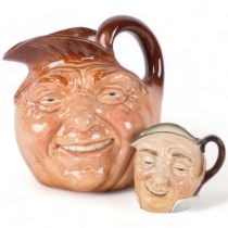 Royal Doulton, large John Barleycorn character jug, and a smaller Farmer John jug