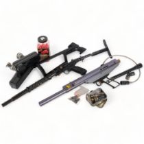 A Golden Eagle semi-auto paintball gun, and a micro-CA2 paintball gun, with associated accessories