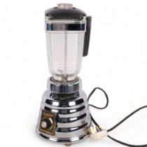 A Vintage Osterizer custom blender, on chromed base, H40cm