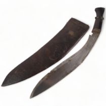 A Malaysian kukri knife and scabbard