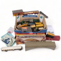 A quantity of various Vintage model railway items, including various locomotives, carriages and