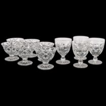 A group of 4 Edinburgh Crystal cut-glass goblets, 11.5cm, and 6 Edinburgh Crystal cut-glass sundae