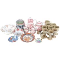Studio pottery, Adams teapot, Oriental jar and cover, etc