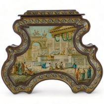 HUNTLEY & PALMER - a Victorian chinoiserie decorated biscuit tin, depicting the Paris Exhibition