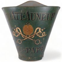 A large reproduction French grape hod, inscribed Chateauneuf-du-Pape, H57cm