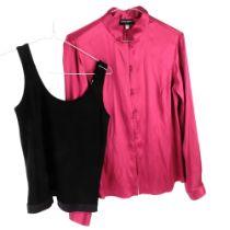 GEORGIO ARMANI - a silk top, size 38, and Armani vest top, size 10 (2) Both in very good condition