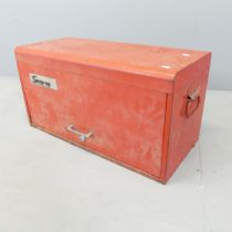 A Snap-on tool box, with contents to include a socket set, spanners, hammers, etc. 67x44x31cm.