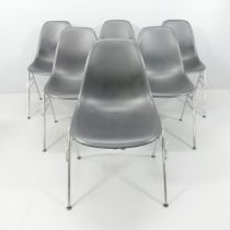 CHARLES EAMES - A set of six Vitra DSS dining chairs, with maker's label and moulded maker's