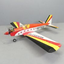 A remote controlled Seagull 40 trainer aeroplane. A/F. No control present. Wingspan 142cm, length