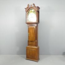 JOHN ELLEBY'S, ASHBOURN - A 19th century 8-day oak and mahogany cased long case clock, the 13 inch