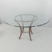 PIERRE VANDEL - a mid-century design two-tier circular glass top dining table from the Villa d'est