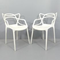 KARTELL - A pair of contemporary Italian designer Masters stacking chairs, by Phillipe Starck.