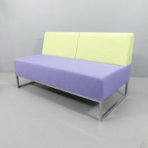 A contemporary office two-seater sofa, with lable for Nera. RRP £696. Overall 140x77x72cm, seat