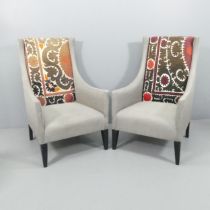 ANDREW MARTIN - a pair of contemporary Pluto lounge chairs. Overall 73x116x80cm, seat 58x40x55cm.