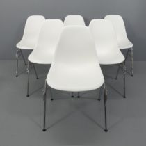 CHARLES EAMES - A set of six Vitra DSS dining chairs, with maker's label and moulded maker's
