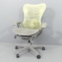 A Herman Miller ergonomic swivel desk chair, with moulded maker's marks.