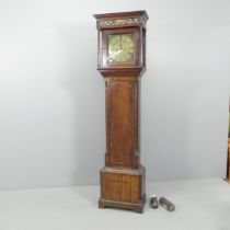 FODEN - A Georgian 8-day oak cased longcase clock, with 11" square brass dial with single subsidiary