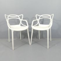 KARTELL - A pair of contemporary Italian designer Masters stacking chairs, by Phillipe Starck.