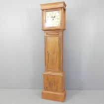 THOMAS HOLMES, CHEADLE - An antique mahogany cased 30 hour longase clock, with 12" enamelled