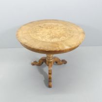 A 19th century Italian Sorrento parquetry circular topped occasional table, circa 1880, with