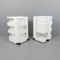 JOE COLUMBO - a pair of mid-century design Boby trolleys, with four drawers, and moulded maker's