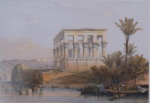 David Roberts (1796 - 1864), Temple of Philae, first edition lithograph (full plate no. 190),