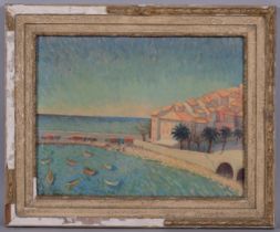 Ellen De Streuve, Mediterranean morning, oil on canvas, 36cm x 46cm, framed Good untouched