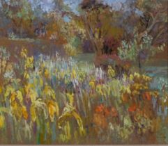 John Livesey (1926 - 1990), summer meadow, oil on canvas board, signed, 75cm x 90cm, framed Good