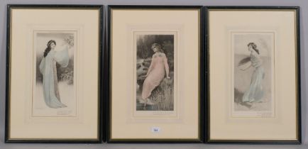 W Greenbank, 6 lithographs, Classical beauties, published 1901, image 32cm x 16cm, framed (6) Very