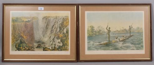 Thomas Baines, 5 South African scenes, photo lithographs, image 27cm x 40cm, framed Paper