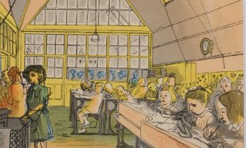 Edward Bawden (1903 - 1989), the junior school/the Methodist chapel, colour lithograph published