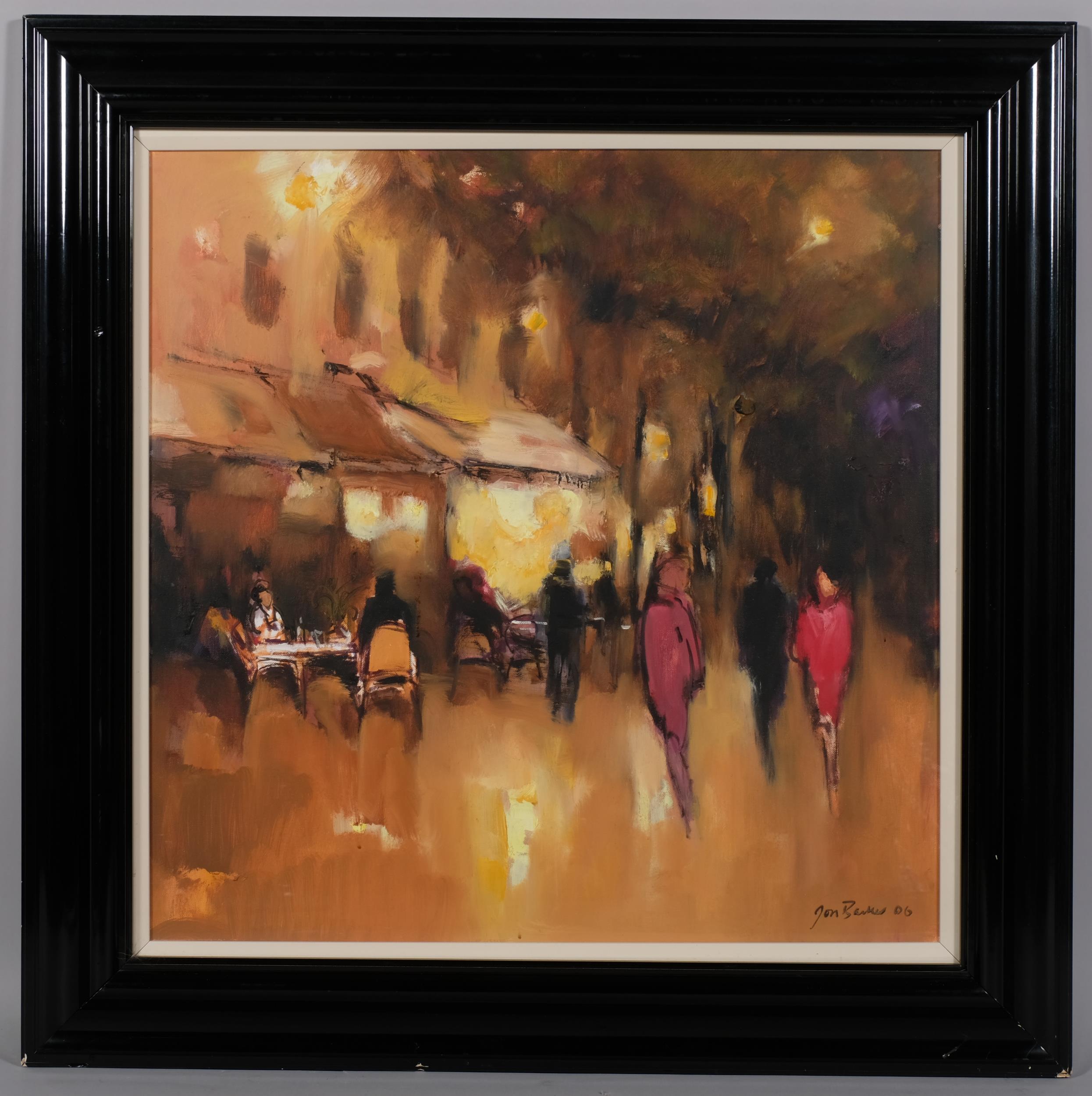 Jon Barker (born 1950), Continental street scene, oil on board, signed and dated 2006, framed and - Image 2 of 4