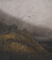 Maria Simonds-Gooding, Rain From The West, coloured etching, signed in pencil, no. 16/85, plated