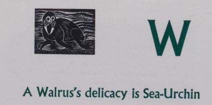 Enid Marx (1902-1998), limited edition wood engraving on paper, A Walrus’s delicacy is Sea-Urchin,